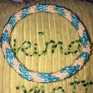 Roll-on Chevron Beaded Bracelet